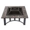 Pure Garden 5-Pc Square Fire Pit Table Set, Black 50-107 - alternate 2
